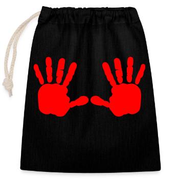 Iran - Rote hand - blut hand - Verschließbarer Geschenkbeutel aus Baumwolle (25x30cm) - Schwarz - Vorne