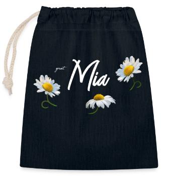 L’anniversaire de Mia Mia - Sac cadeau en coton avec cordon (25 x 30 cm) - bleu marine - Devant