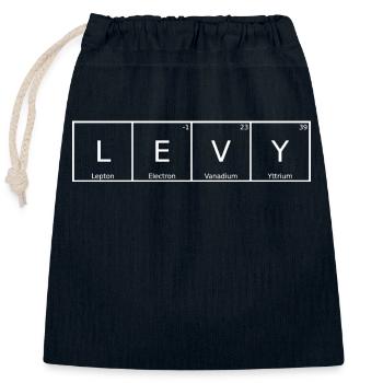 Levy Name First Name Chemistry Periodic Table Elements - Closable cotton gift bag (25x30cm) - navy - Front
