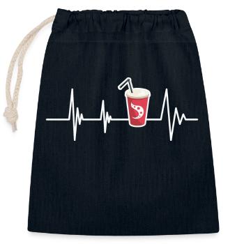 Herzlinie und Soda - Verschließbarer Geschenkbeutel aus Baumwolle (25x30cm) - Navy - Vorne