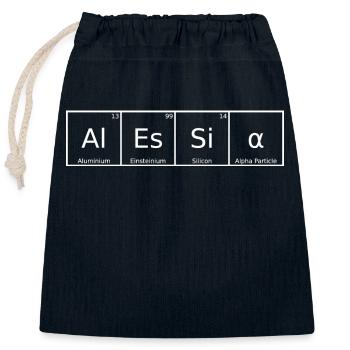Alessia Name Vorname Chemie Periodensystem Element - Verschließbarer Geschenkbeutel aus Baumwolle (25x30cm) - Navy - Vorne
