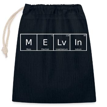 Melvin Surname First Name Chemistry Periodic Table Elements - Closable cotton gift bag (25x30cm) - navy - Front