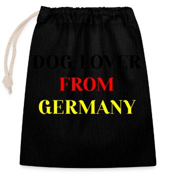 DOG LOVER FROM GERMANY - Verschließbarer Geschenkbeutel aus Baumwolle (25x30cm) - Schwarz - Vorne