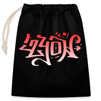 Lyon Grafitti - Sac cadeau en coton avec cordon (25 x 30 cm) - noir - Devant