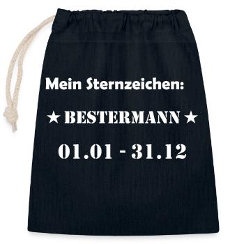 Bester Mann Wassermann Sternzeichen - Verschließbarer Geschenkbeutel aus Baumwolle (25x30cm) - Navy - Vorne
