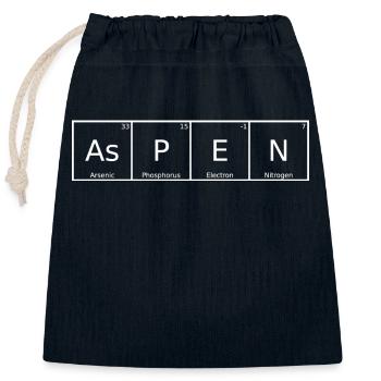 Aspen Name First Name Chemistry Periodic Table Elements - Closable cotton gift bag (25x30cm) - navy - Front