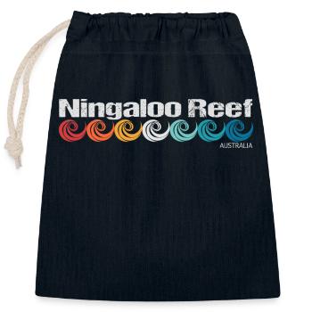 Ningaloo Reef - Australia Reef - Closable cotton gift bag (25x30cm) - navy - Front