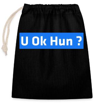 U Ok Hun? - Verschließbarer Geschenkbeutel aus Baumwolle (25x30cm) - Schwarz - Vorne