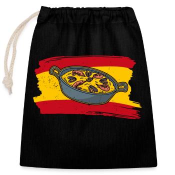 Paella Paellapfanne Sapnisches Reisgerischt - Verschließbarer Geschenkbeutel aus Baumwolle (25x30cm) - Schwarz - Vorne