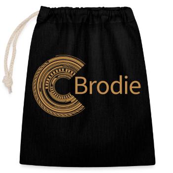 Pour Brodie - Sac cadeau en coton avec cordon (25 x 30 cm) - noir - Devant