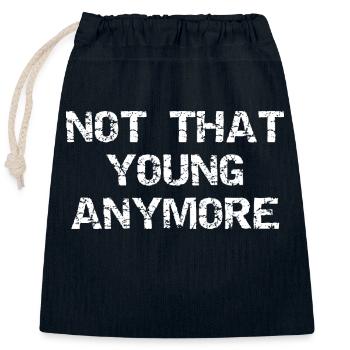 Not that young anymore - Verschließbarer Geschenkbeutel aus Baumwolle (25x30cm) - Navy - Vorne
