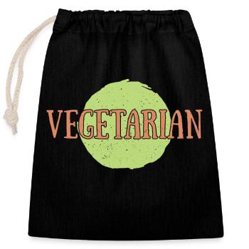 Radis Légumes Tambours Salade Vegan Vegan - Sac cadeau en coton avec cordon (25 x 30 cm) - noir - Devant