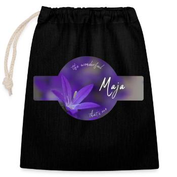 Maja - Closable cotton gift bag (25x30cm) - black - Front