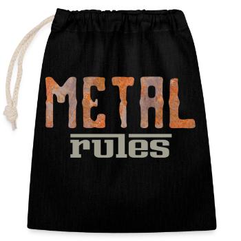 metal rules - Verschließbarer Geschenkbeutel aus Baumwolle (25x30cm) - Schwarz - Vorne