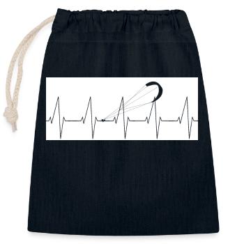 Heartbeat Kitesurfing Stunt kite surfing - Closable cotton gift bag (25x30cm) - navy - Front