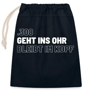 308 - Verschließbarer Geschenkbeutel aus Baumwolle (25x30cm) - Navy - Vorne
