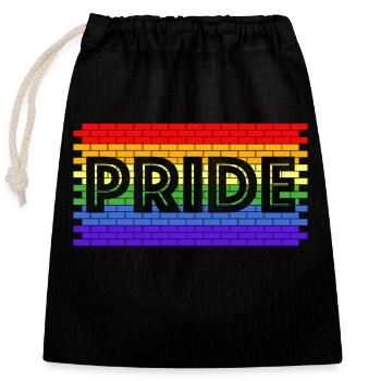 Pride | Ziegelwand, Homosexuell, lgbtq, gay - Verschließbarer Geschenkbeutel aus Baumwolle (25x30cm) - Schwarz - Vorne