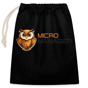 Micro Manager - Closable cotton gift bag (25x30cm) - black - Front