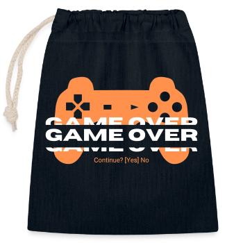 Game Over - Verschließbarer Geschenkbeutel aus Baumwolle (25x30cm) - Navy - Vorne