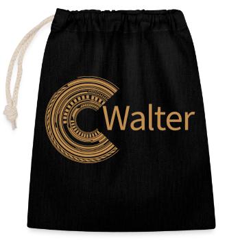 Für Walter - Verschließbarer Geschenkbeutel aus Baumwolle (25x30cm) - Schwarz - Vorne