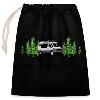 Camper - Verschließbarer Geschenkbeutel aus Baumwolle (25x30cm) - Schwarz - Vorne