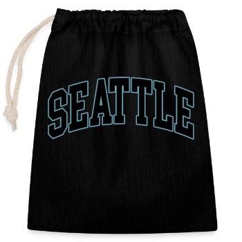 Seattle - Closable cotton gift bag (25x30cm) - black - Front