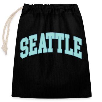Seattle - Closable cotton gift bag (25x30cm) - black - Front