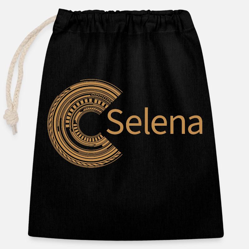 Pour Selena - Sac cadeau en coton avec cordon (25 x 30 cm) - noir