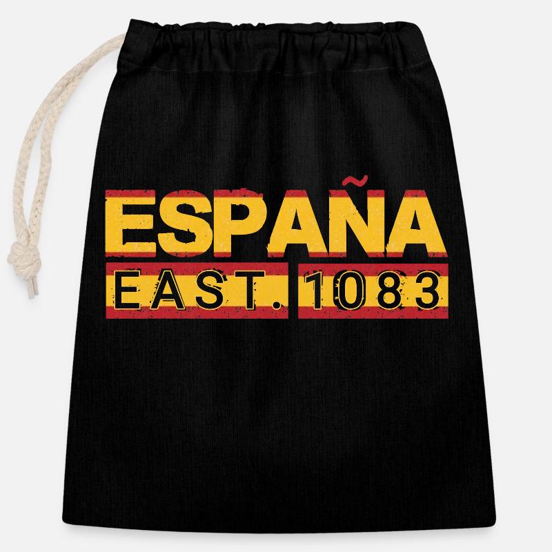 Spain - 1083 - Closable cotton gift bag (25x30cm) - black