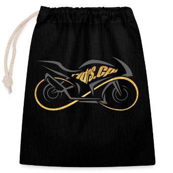 RZ Logo Ridscpl grau gold - Verschließbarer Geschenkbeutel aus Baumwolle (25x30cm) - Schwarz - Vorne