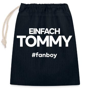 EinfachTommy Fanboy - Verschließbarer Geschenkbeutel aus Baumwolle (25x30cm) - Navy - Vorne