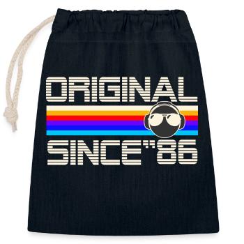 Since 86 - Closable cotton gift bag (25x30cm) - navy - Front