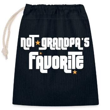 Not Grandpa's Favorite Grandchild grandkid - Closable cotton gift bag (25x30cm) - navy - Front