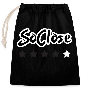 SoClose - Closable cotton gift bag (25x30cm) - black - Front