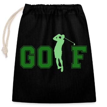 golf - Verschließbarer Geschenkbeutel aus Baumwolle (25x30cm) - Schwarz - Vorne