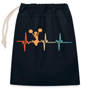 Cheerleader Heartbeat - Closable cotton gift bag (25x30cm) - navy - Front