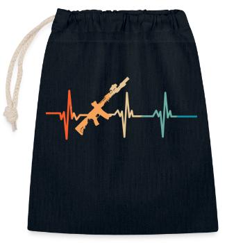 Heartbeat Gekreuzte Gewehre - Verschließbarer Geschenkbeutel aus Baumwolle (25x30cm) - Navy - Vorne