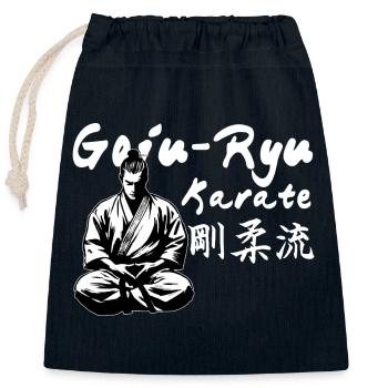 Goju Ryu Karate Kanji Kimono Kampfkunst Dojo - Verschließbarer Geschenkbeutel aus Baumwolle (25x30cm) - Navy - Vorne