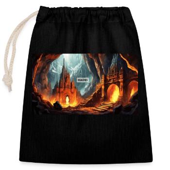 beautiful mythical places – Avalon - Closable cotton gift bag (25x30cm) - black - Front