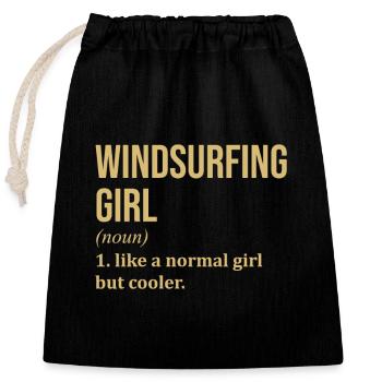 Windsurfing - Closable cotton gift bag (25x30cm) - black - Front