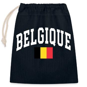 Belgien - Verschließbarer Geschenkbeutel aus Baumwolle (25x30cm) - Navy - Vorne