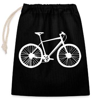 fahrrad rad - Verschließbarer Geschenkbeutel aus Baumwolle (25x30cm) - Schwarz - Vorne