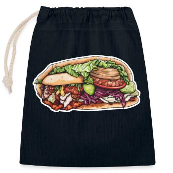 Kebab - Closable cotton gift bag (25x30cm) - navy - Front