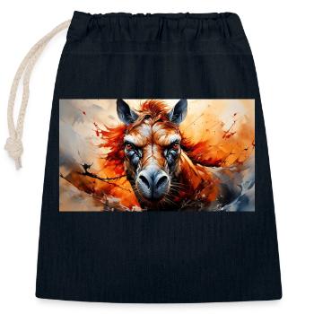 Süße mürrische griesgrämige Tiere - Pferd - Verschließbarer Geschenkbeutel aus Baumwolle (25x30cm) - Navy - Vorne