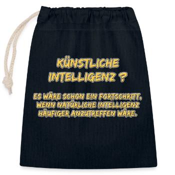 Künstliche Intelligenz? - Verschließbarer Geschenkbeutel aus Baumwolle (25x30cm) - Navy - Vorne