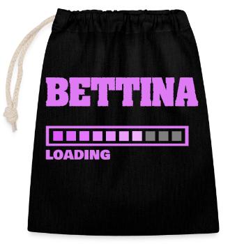 Bettina - Sac cadeau en coton avec cordon (25 x 30 cm) - noir - Devant