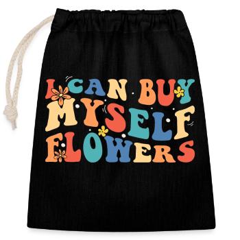 Fleur Affection Romantique - Sac cadeau en coton avec cordon (25 x 30 cm) - noir - Devant