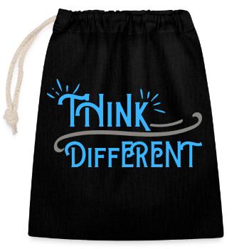 Think Differnet Blaue Grau Design - Verschließbarer Geschenkbeutel aus Baumwolle (25x30cm) - Schwarz - Vorne