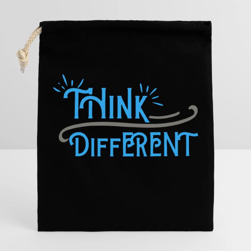 Think Differnet Blaue Grau Design Verschließbarer Geschenkbeutel aus Baumwolle (25x30cm)