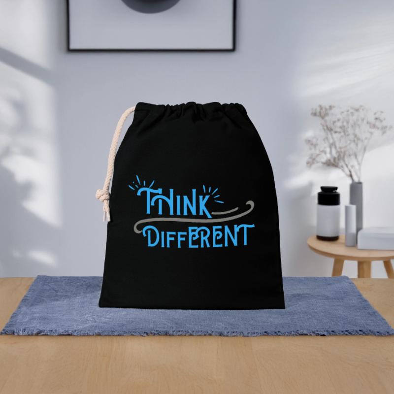 Think Differnet Blue Grey Design Closable cotton gift bag (25x30cm)